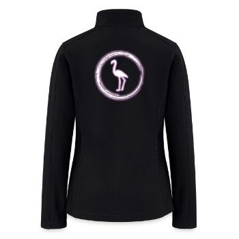 Glow Circle Flamingo Bright Neon Glowing Effect - Women’s Soft Shell Jacket - black - Back