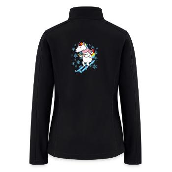 (Gift) Skiing unicorn - Women’s Soft Shell Jacket - black - Back