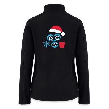 yeti with Gift and Snowflake Christmas – Holiday - Women’s Soft Shell Jacket - black - Back