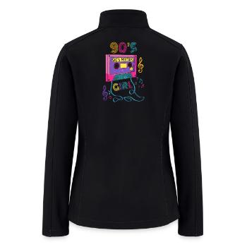 90s Girl Retro Vintage Old Cassette Mixtape Party - Women’s Soft Shell Jacket - black - Back