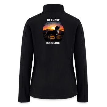 Bernese dog mom, Bernese Mountain Dog Mom - Women’s Soft Shell Jacket - black - Back