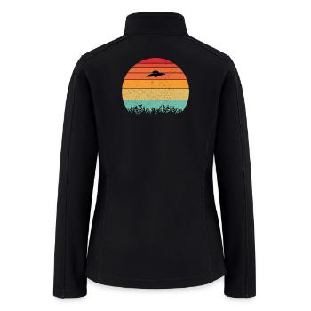 UFO Retro sunset - Women’s Soft Shell Jacket - black - Back