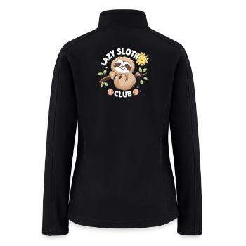 Lazy Sloth Club Illustration - Women’s Soft Shell Jacket - black - Back