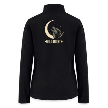 Wolf Howling at Moon Night Design - Women’s Soft Shell Jacket - black - Back