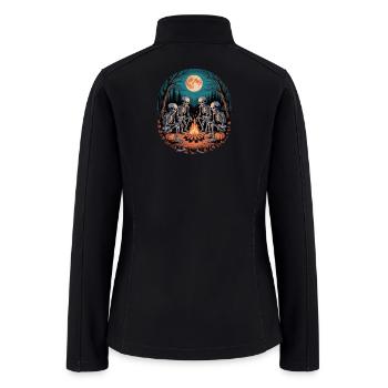 Skeleton Camper Hiker Bonfire Halloween Camping - Women’s Soft Shell Jacket - black - Back
