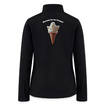 Scream Ghost Ice Cream Cone - Women’s Soft Shell Jacket - black - Back