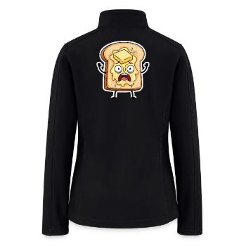 Anxious Buttered Toast Cartoon - Women’s Soft Shell Jacket - black - Back