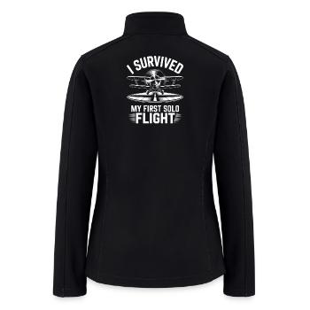 My First Solo Flight Student Pilot - Women’s Soft Shell Jacket - black - Back