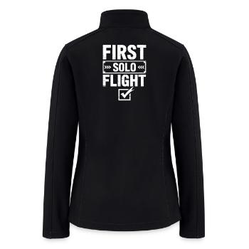 First Solo Flight Student Pilot Airplane - Women’s Soft Shell Jacket - black - Back