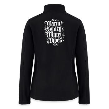 Holiday Christmas Season Typography Design - Women’s Soft Shell Jacket - black - Back