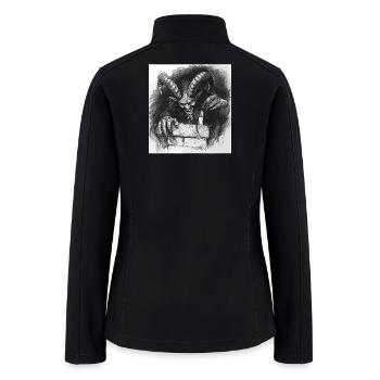 Horned Demon at Altar Sketch - Women’s Soft Shell Jacket - black - Back
