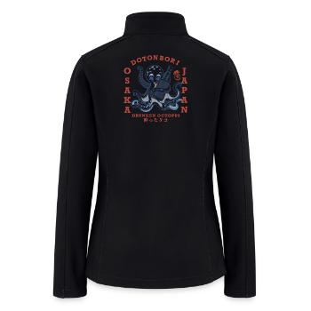 Drunken Octopus with Sake Bottle - Women’s Soft Shell Jacket - black - Back