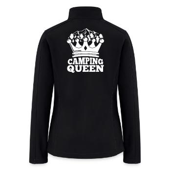 Camping Queen Crown Mountain - Outdoor Girl Art - Women’s Soft Shell Jacket - black - Back