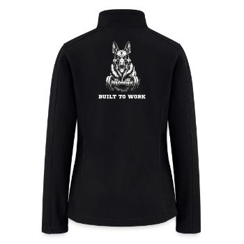 German Shepherd Built To Work Gym Fitness Tee - Women’s Soft Shell Jacket - black - Back