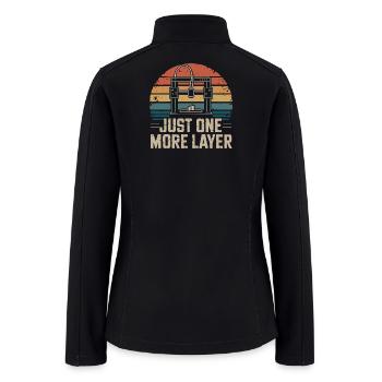  Just One More Layer Retro 3D Printer 3D Printing - Women’s Soft Shell Jacket - black - Back