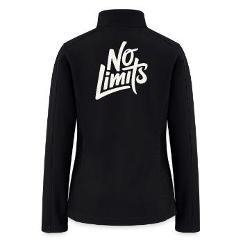 No Limits Motivation Typography Design - Women’s Soft Shell Jacket - black - Back