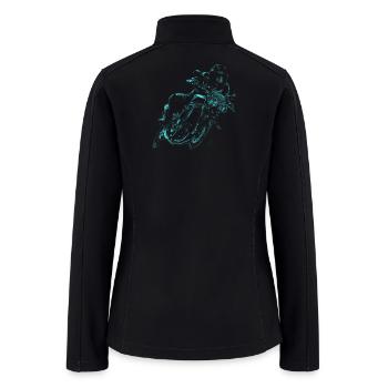 Neon Rider on Chrome Motorcycle - Women’s Soft Shell Jacket - black - Back