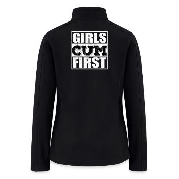 Girls cum first vintage - Women’s Soft Shell Jacket - black - Back