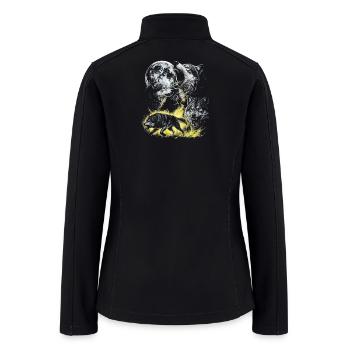 Howling Wolf Pack Retro Wolf Vintage 90s Style - Women’s Soft Shell Jacket - black - Back