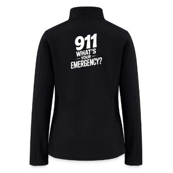 911 What's Your Emergency? - Women’s Soft Shell Jacket - black - Back
