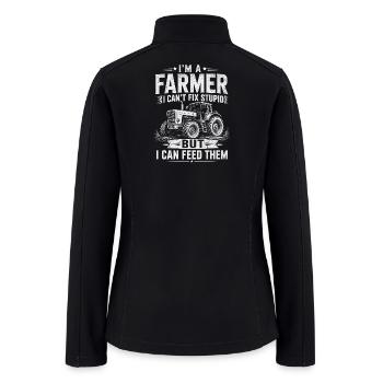 Funny Farmer Humor Tractor Farming Gift Idea - Women’s Soft Shell Jacket - black - Back