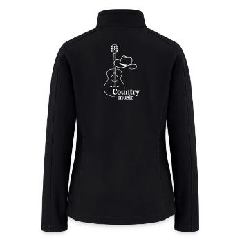 Country Music Guitar with Cowboy Hat - Women’s Soft Shell Jacket - black - Back