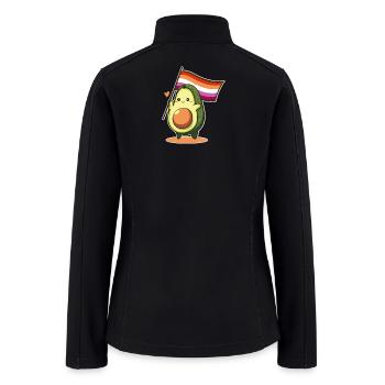 Avocado Lesbian Flag Pride LGBT Queer Sapphic - Women’s Soft Shell Jacket - black - Back