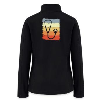Stethoscope Drawing - Women’s Soft Shell Jacket - black - Back