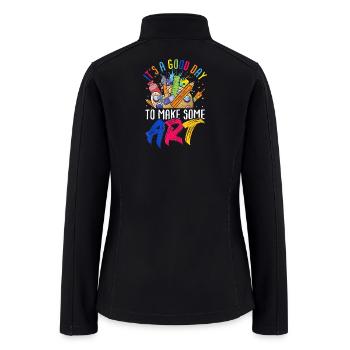 Art Design For Men Kids Women Art Teacher Drawing  - Women’s Soft Shell Jacket - black - Back