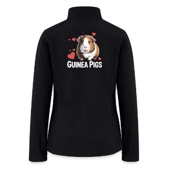  Guinea Pigs Cute Guinea Pig Lover Hearts Pet - Women’s Soft Shell Jacket - black - Back