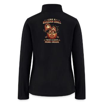 Matryoshka Folk Art Russian Nesting Doll - Women’s Soft Shell Jacket - black - Back
