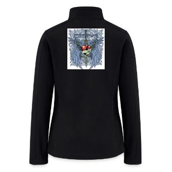 Vibrant fantasy design with a winged sword piercin - Women’s Soft Shell Jacket - black - Back