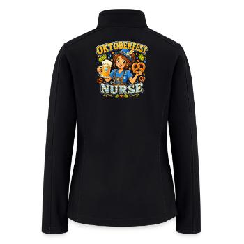 Oktoberfest Nurse Mascot Tee - Women’s Soft Shell Jacket - black - Back