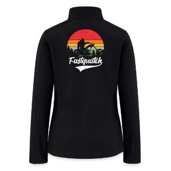 Fastsquatch Funny Bifoot Riding Motorcycle - Women’s Soft Shell Jacket - black - Back