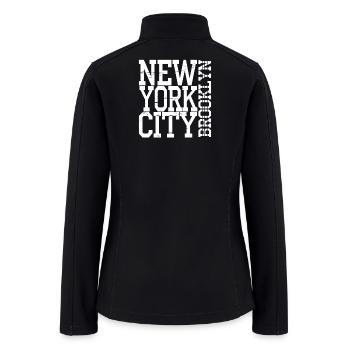 New York City Distressed Typography - Women’s Soft Shell Jacket - black - Back