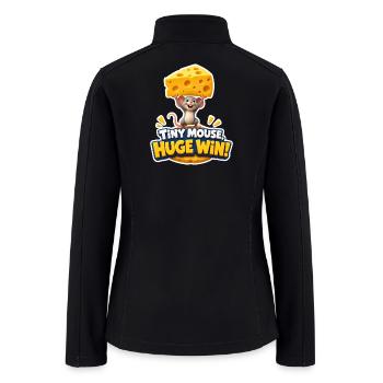 Tiny Mouse Huge Win Funny Cheese Victory Design - Women’s Soft Shell Jacket - black - Back