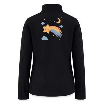 Cute shooting star with a rainbow - Women’s Soft Shell Jacket - black - Back