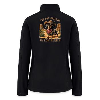 Dachshund Cowboy Low Places - Women’s Soft Shell Jacket - black - Back
