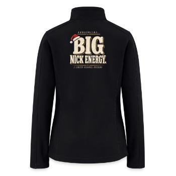 Big Nick Energy Funny Christmas Vintage Typography - Women’s Soft Shell Jacket - black - Back