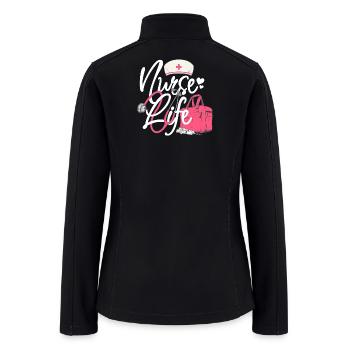 Nurse Life Pink Stethoscope - Women’s Soft Shell Jacket - black - Back
