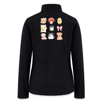 Kawaii Critter Sticker Set - Women’s Soft Shell Jacket - black - Back