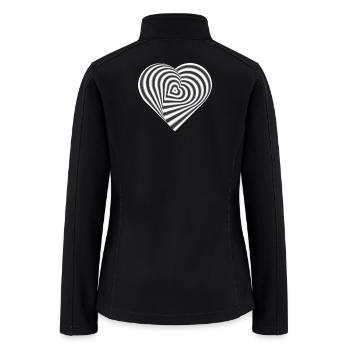 Optical Heart Flip Pattern - Women’s Soft Shell Jacket - black - Back
