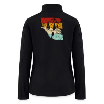 Retro Mountain Trek Silhouette - Women’s Soft Shell Jacket - black - Back