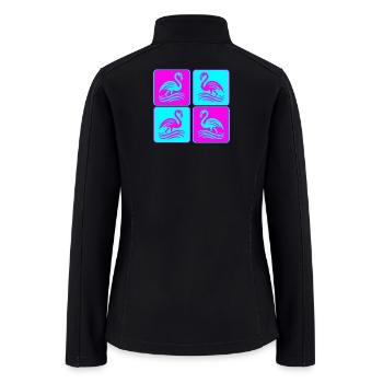 Flamingo Waves Pop Art - Women’s Soft Shell Jacket - black - Back