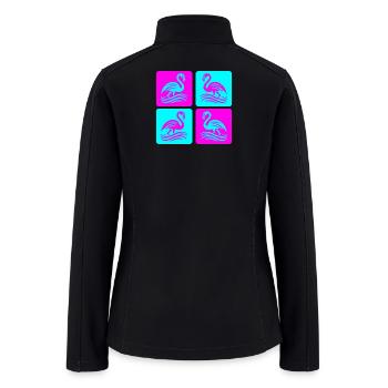 Flamingo Waves Pop Art - Women’s Soft Shell Jacket - black - Back