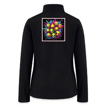 Neon Funky Symbol Mix - Women’s Soft Shell Jacket - black - Back