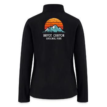 Bryce Canyon Mountain Sunset Illustration - Women’s Soft Shell Jacket - black - Back