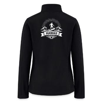 Hawaii Surf Sunburst Emblem - Women’s Soft Shell Jacket - black - Back