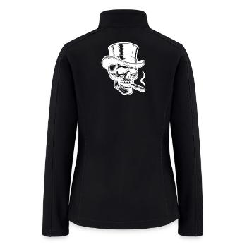 Bold Skull With Elegant Top Hat - Women’s Soft Shell Jacket - black - Back