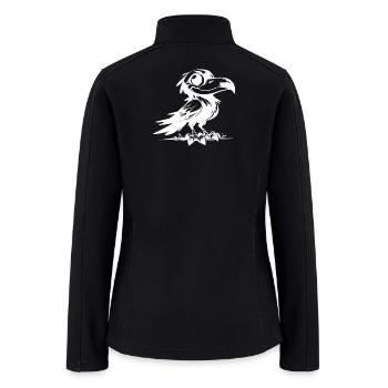 Funny Laughing Raven With Big Eyes - Women’s Soft Shell Jacket - black - Back
